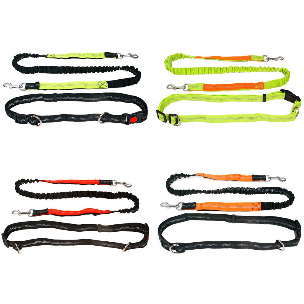 Jogging Pet Traction Leash Hands Free with Adjustable Hip Belt Long Reflective Traction Rope