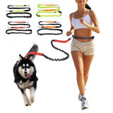 Jogging Pet Traction Leash Hands Free with Adjustable Hip Belt Long Reflective Traction Rope